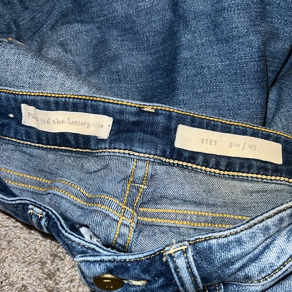 Pilcro and the Letterpress Stet Low Rise Raw Hem skinny Jeans size 25 - Picture 8 of 10